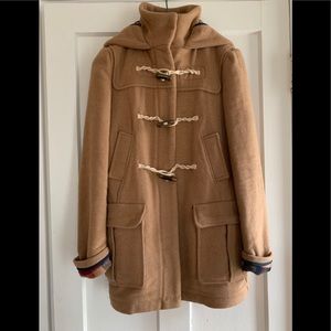 ASOS size 8 wool blend duffle coat plaid lining